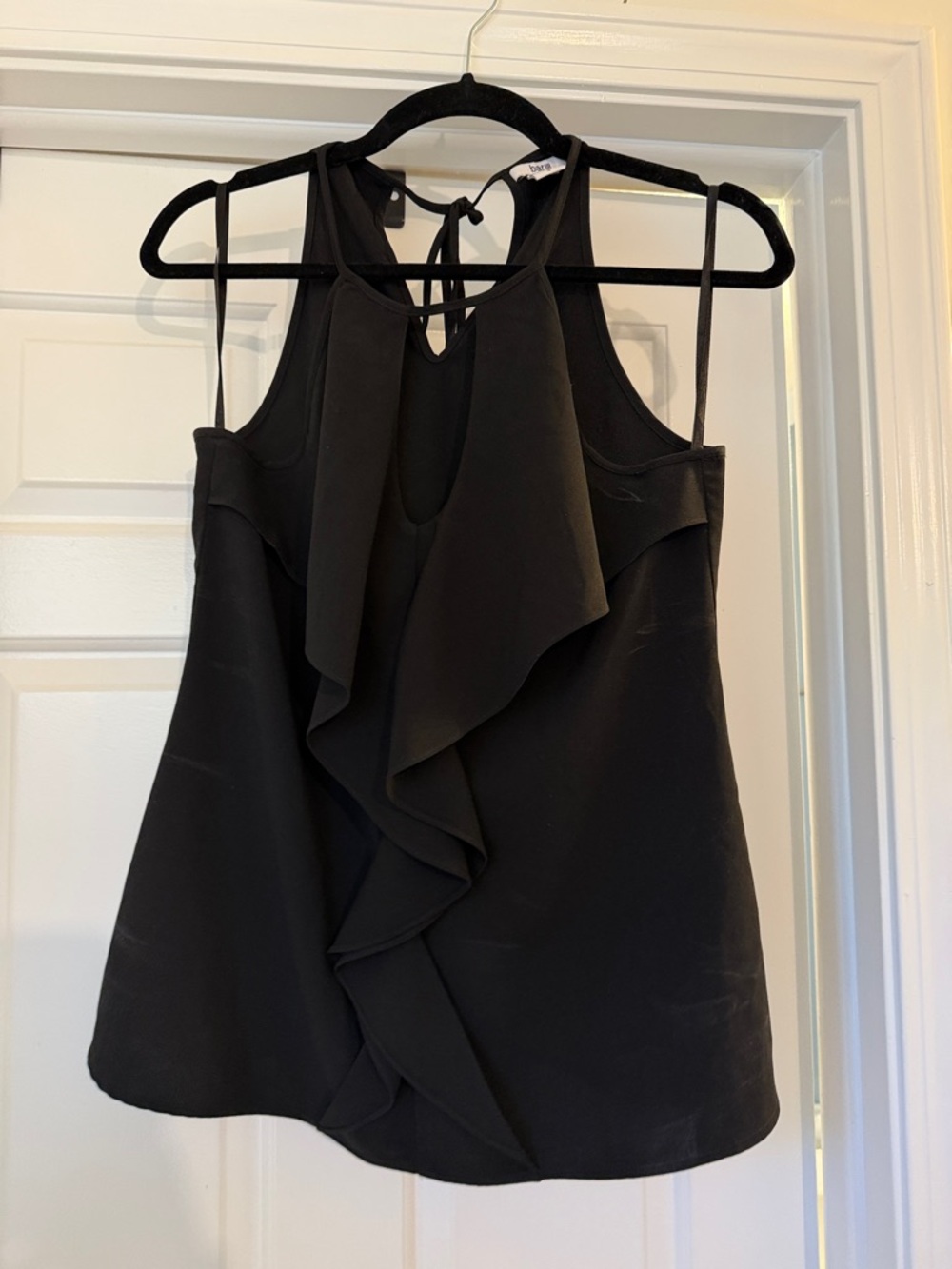 Bar III Black Ruffle Halter Camisole
